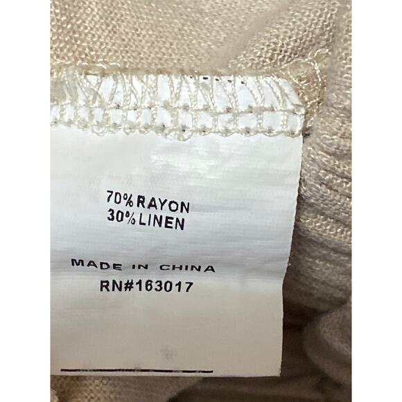 Princess Polly Beige Elastic High Waist Drawstring Wide Leg Trousers Pants Sz 32 - Picture 5 of 5